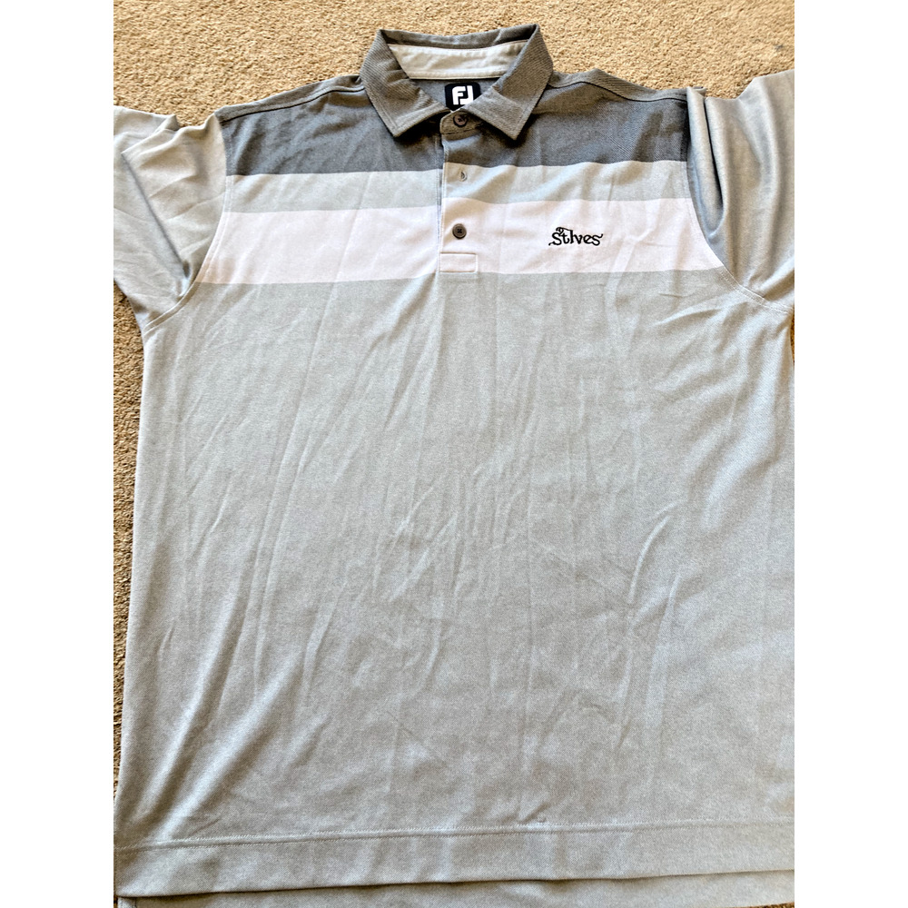 Footjoy Mens Golf Polo Large Golf Club Logo St. Ives Striped